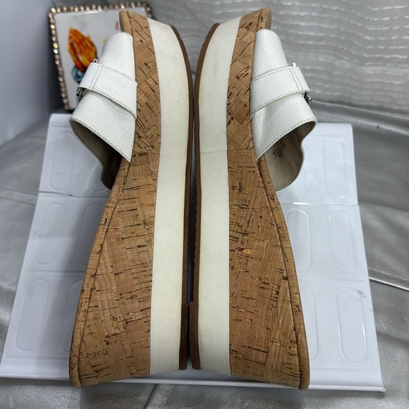 (S3) Michael Kors Warren Wedge Platform Sandals for Women, Size 9 M, White Cork - Picture 7 of 10